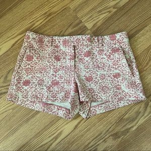 Theory Red‎ Cream Woven Shorts size 4